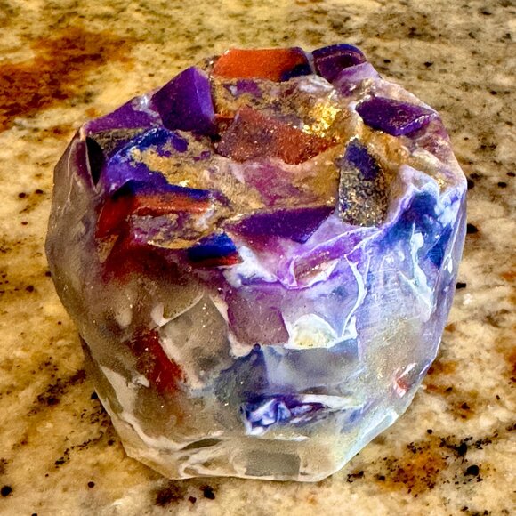 Crystal Soaps, Set 3 Jumbo Soaps, Rock Gem Soap Bars 9oz ea. Handmade Gift, Soap - Picture 3 of 15